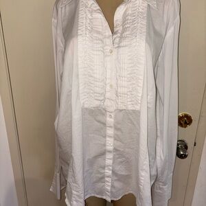 Marina Rinaldi Sport Womans Plus Size Button Down Cotton Blend Shirt 31 (XL)